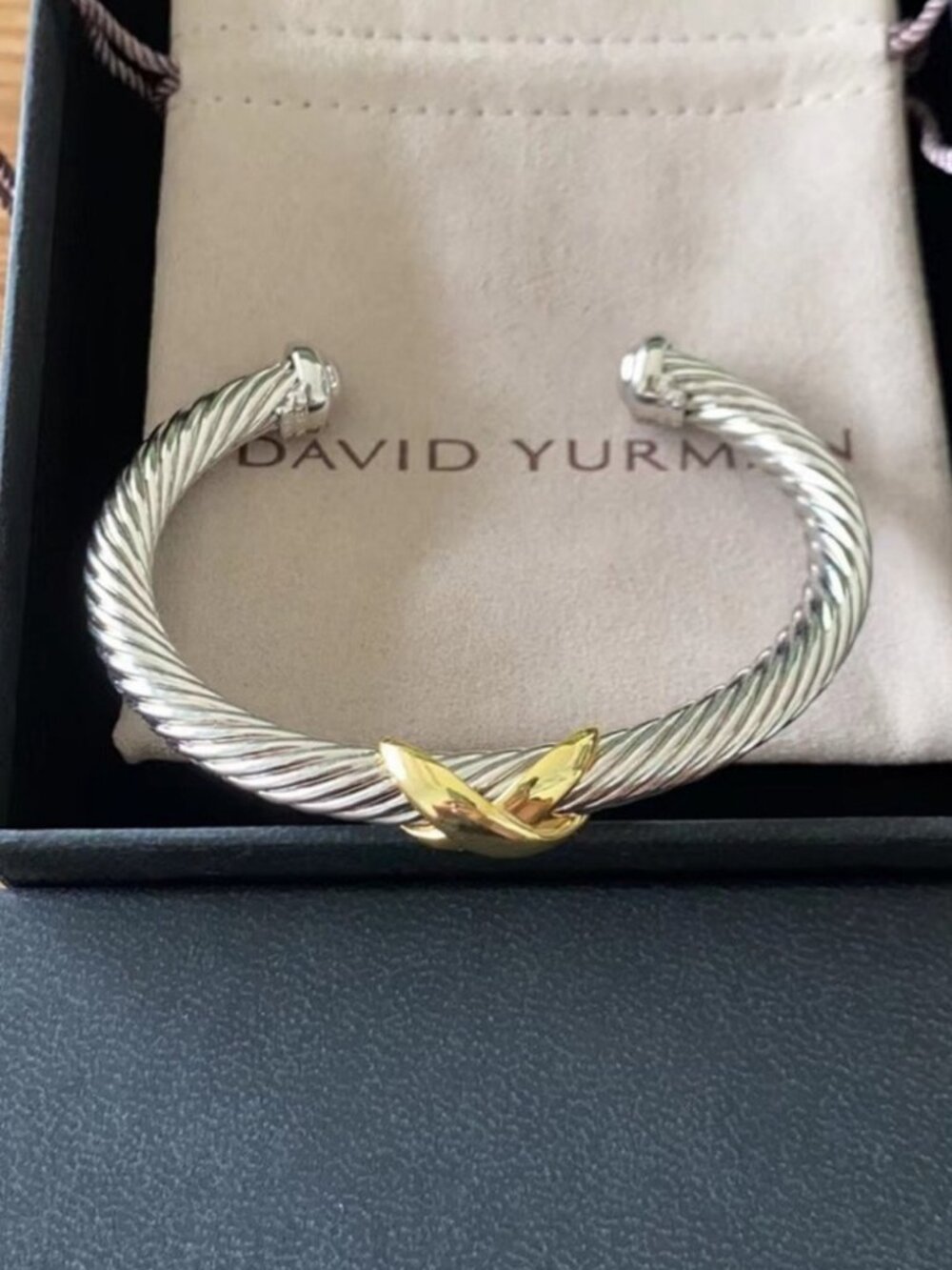 David Yurman Silver and Gold Bracelet 7mm - Picture 1 of 7